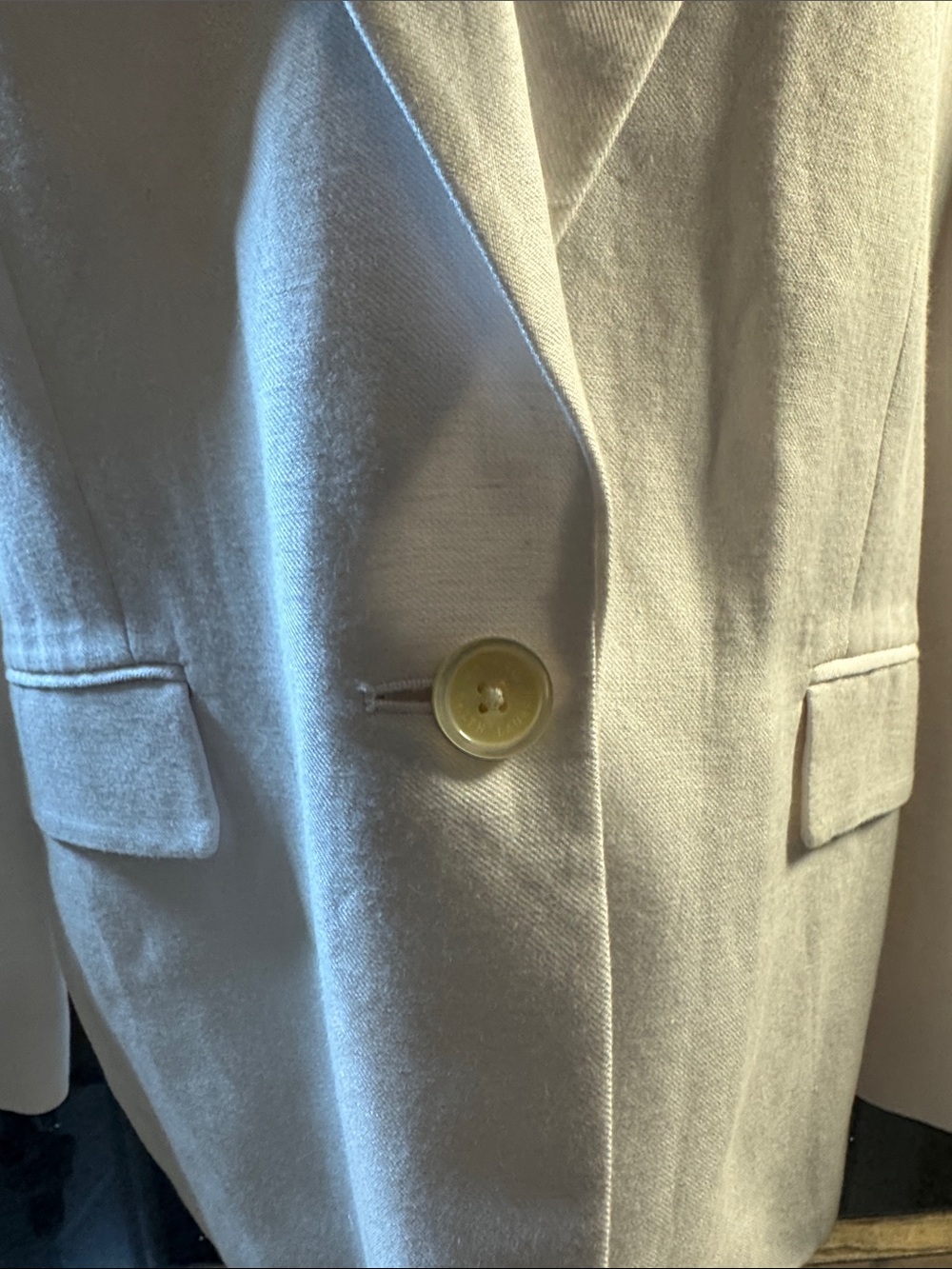 Ralph Lauren White Single-Button Linen Blend Twill Blazer - Picture 5 of 5